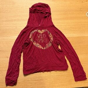 Wild Spirit Kids Burgundy Hoodie